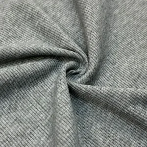 Suerte textile wholesale custom grey thick rib knit jersey fabric for garment