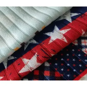 Suerte textile 3*8 custom design printed knit striped ribbing ribbed material fabric for cuffs