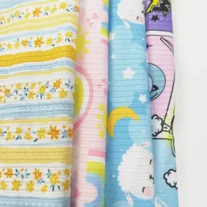 Suerte textile cartoon pattern print polyester spandex thick ribbing fabric for sweatshirts