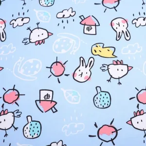 Suerte textile wholesale 4 way stretchy cartoon polyester printed dbp double brushed poly fabric by the yard