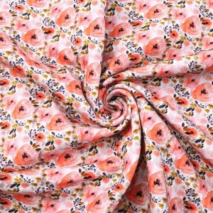 Suerte textile custom print floral pattern knit cotton lycra fabric wholesale